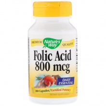  Nature's Way Folic Acid  800 mcg 100 